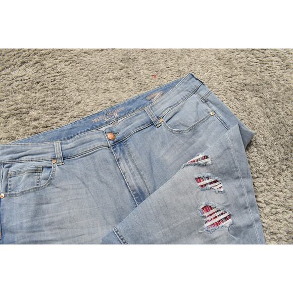 Melissa McCarthy Seven7 Jeans 26W Blue Straight Plus Girlfriend Stretch Fabric - Picture 7 of 9